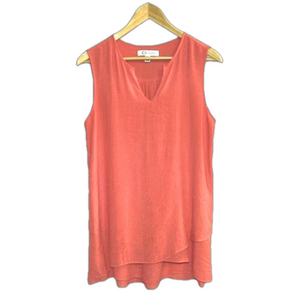 Christina B Sleeveless Blouse Layered Asymmetrical Hem Women’s